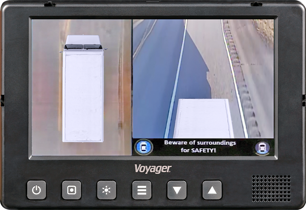 A Voyager monitor displaying a 360° camera view.